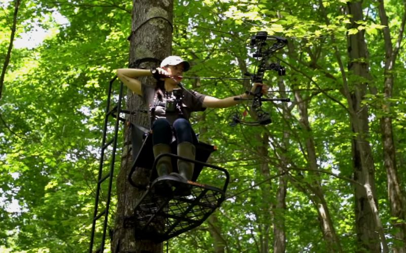 Hunting on Tree Stand Using Compound Bow